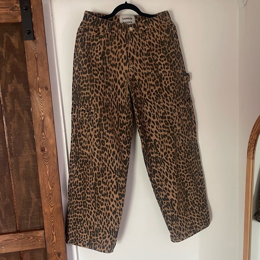 Damson madder leopard cargo jeans